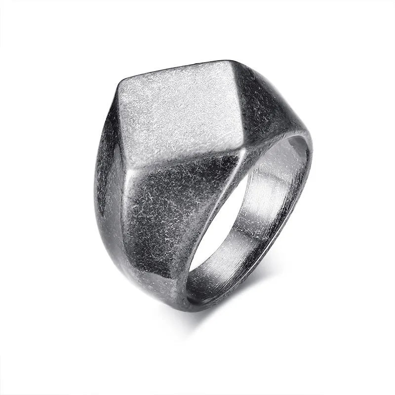 Quadrangle Flat Top Signet Ring