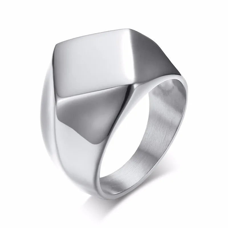 Quadrangle Flat Top Signet Ring