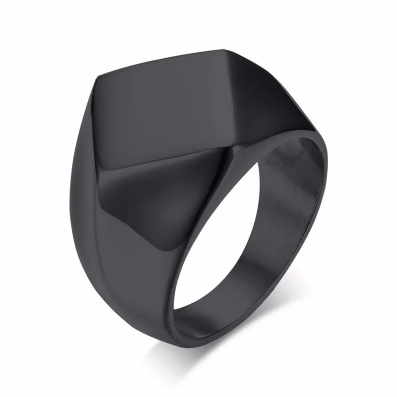 Quadrangle Flat Top Signet Ring