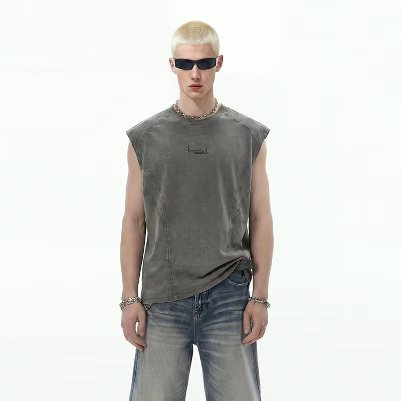 Retro Embroidery Y2K Tank Top