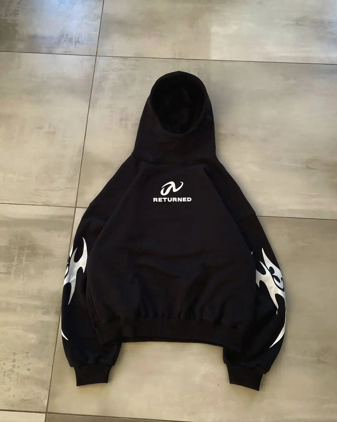 Retro Y2K Flame Print Graphic Hoodie