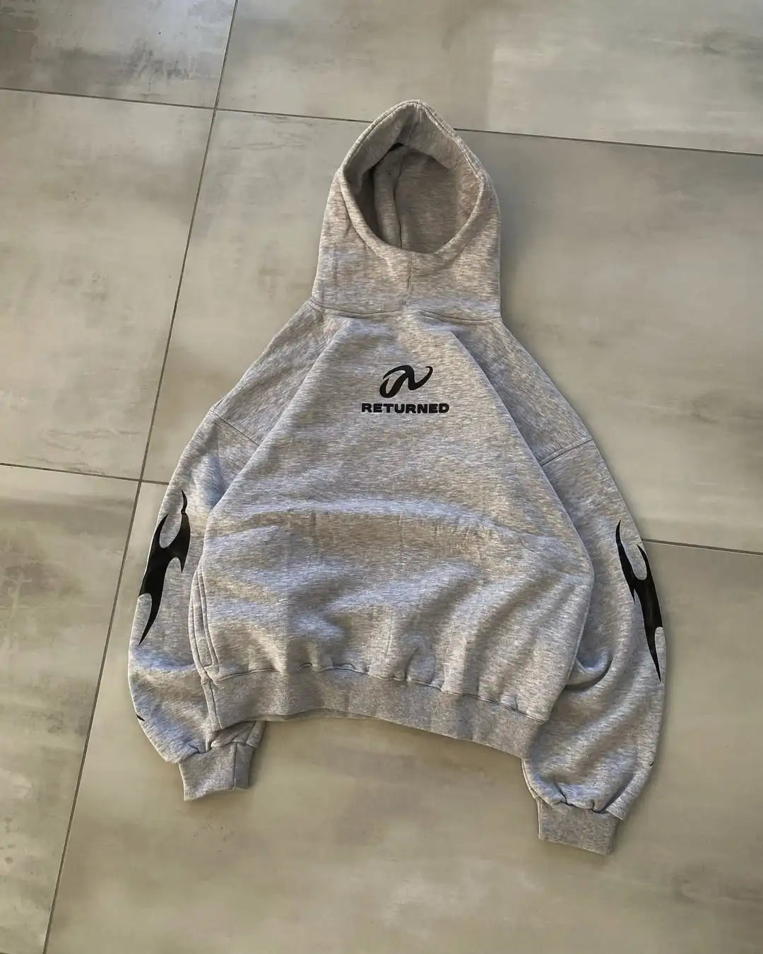 Retro Y2K Flame Print Graphic Hoodie
