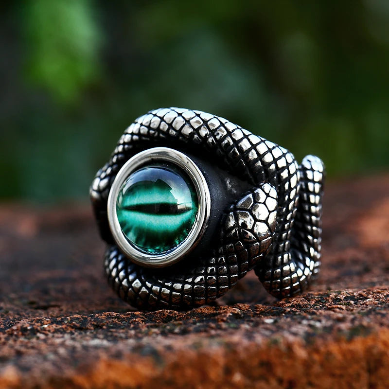 Serpent Snake Gem Ring