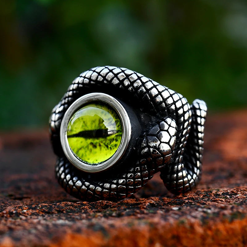 Serpent Snake Gem Ring