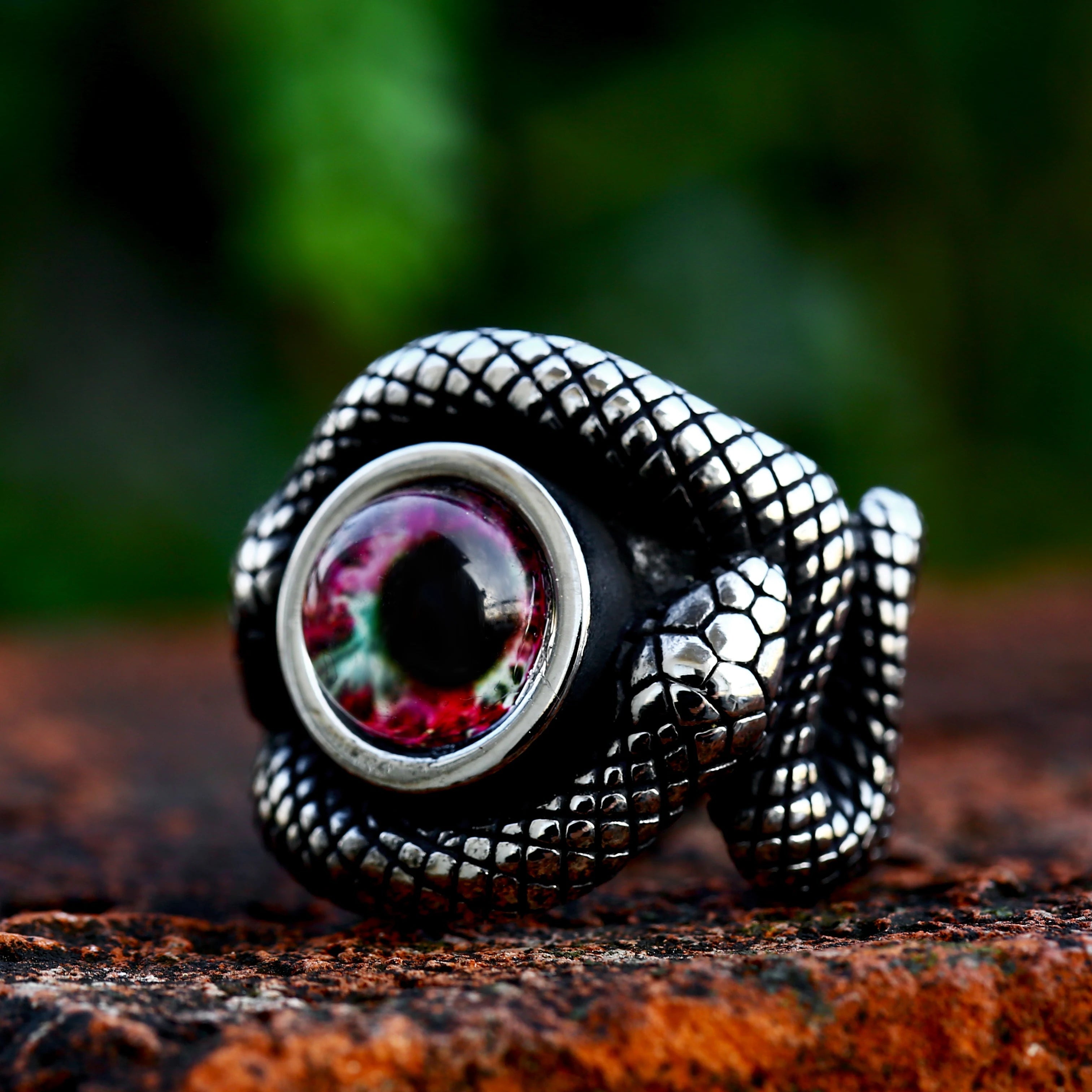 Serpent Snake Gem Ring