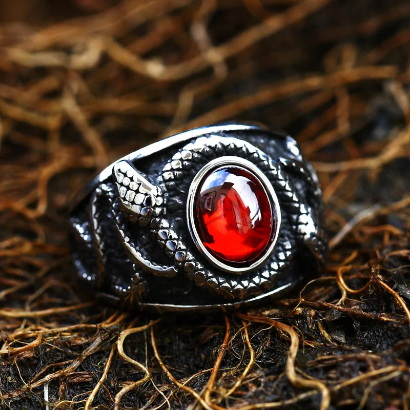 Serpent Snake Gem Ring