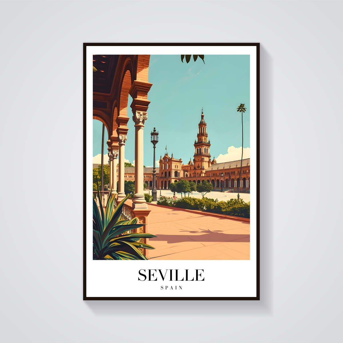 Seville Plaza Vintage Poster