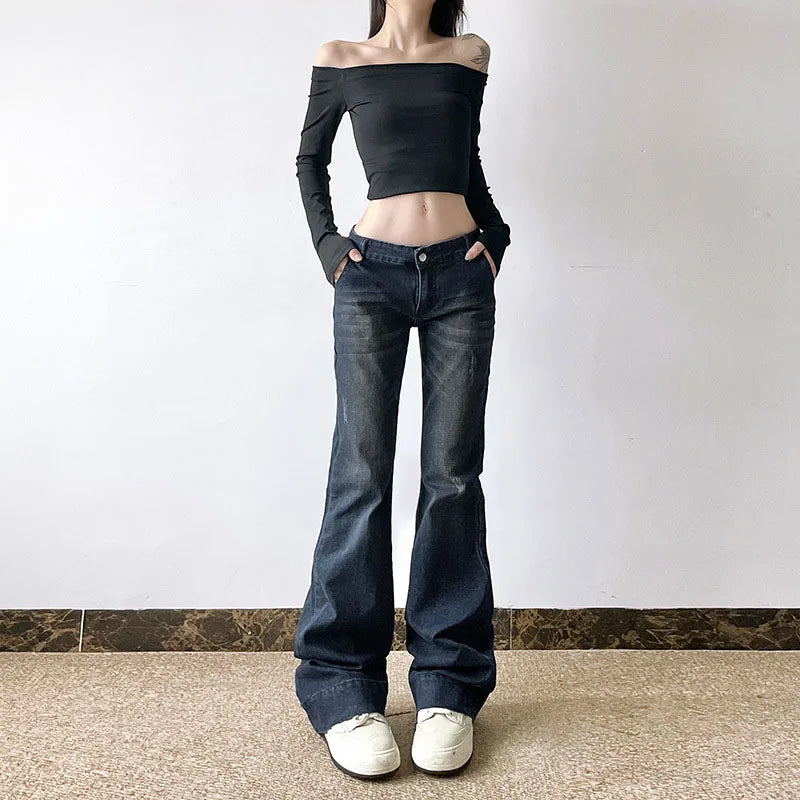 Sexy Low Waist Y2K Skinny Flare Jeans