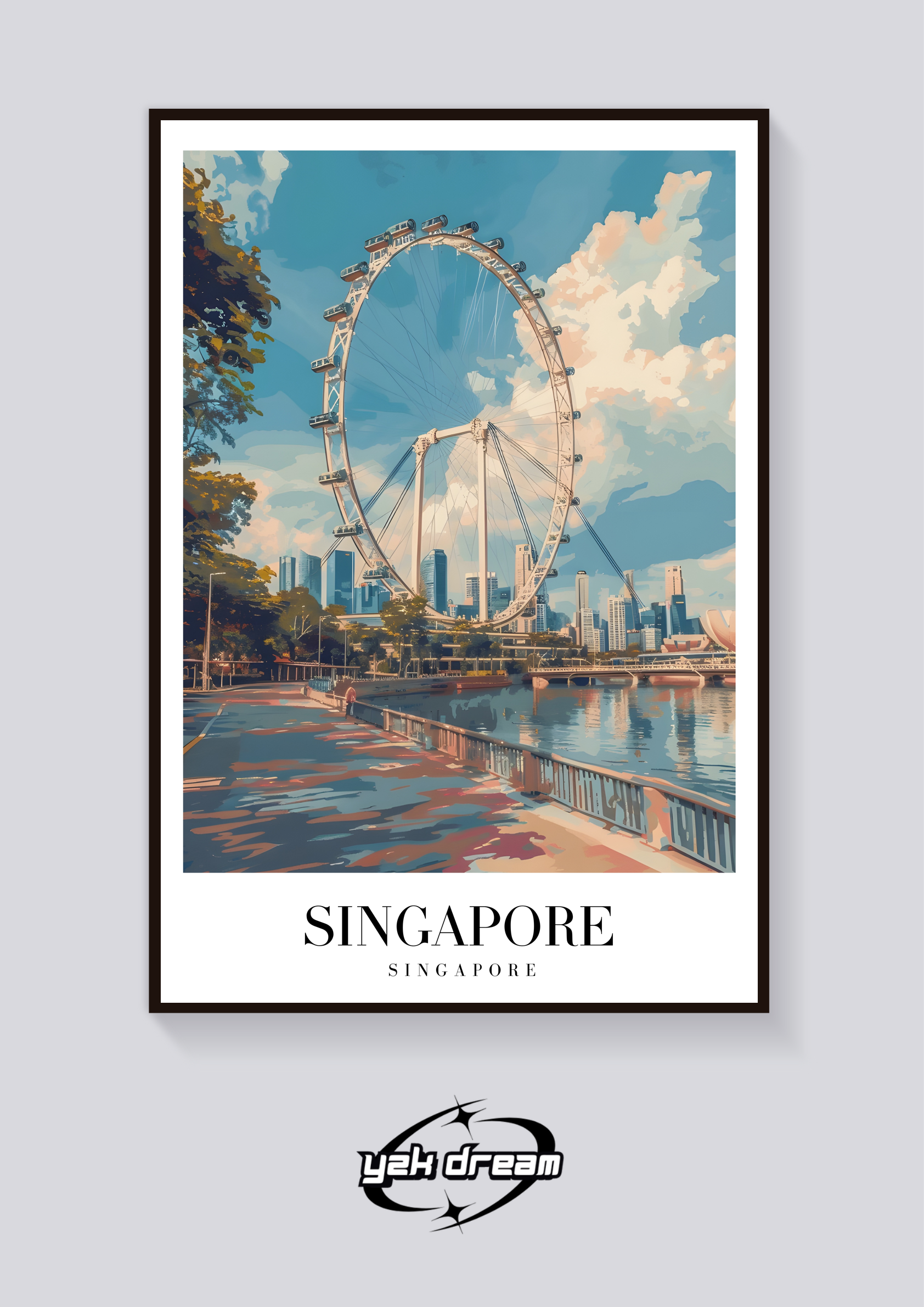 Singapore Flyer Vintage Poster