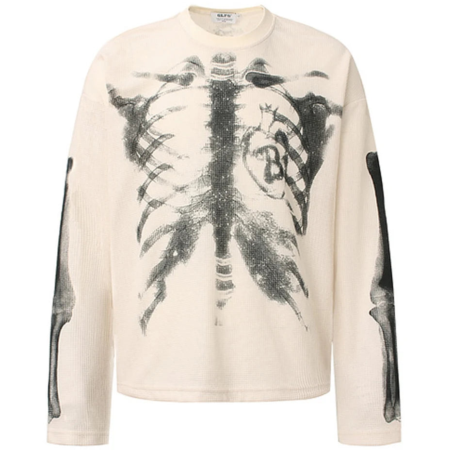 Skeleton X-Ray Graphic Long Sleeve Top