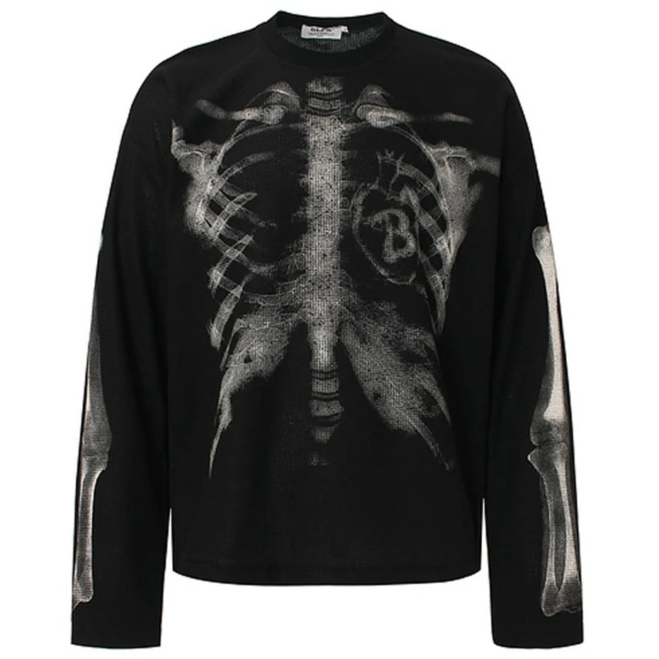 Skeleton X-Ray Graphic Long Sleeve Top