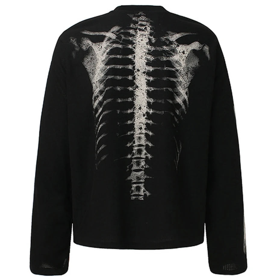 Skeleton X-Ray Graphic Long Sleeve Top