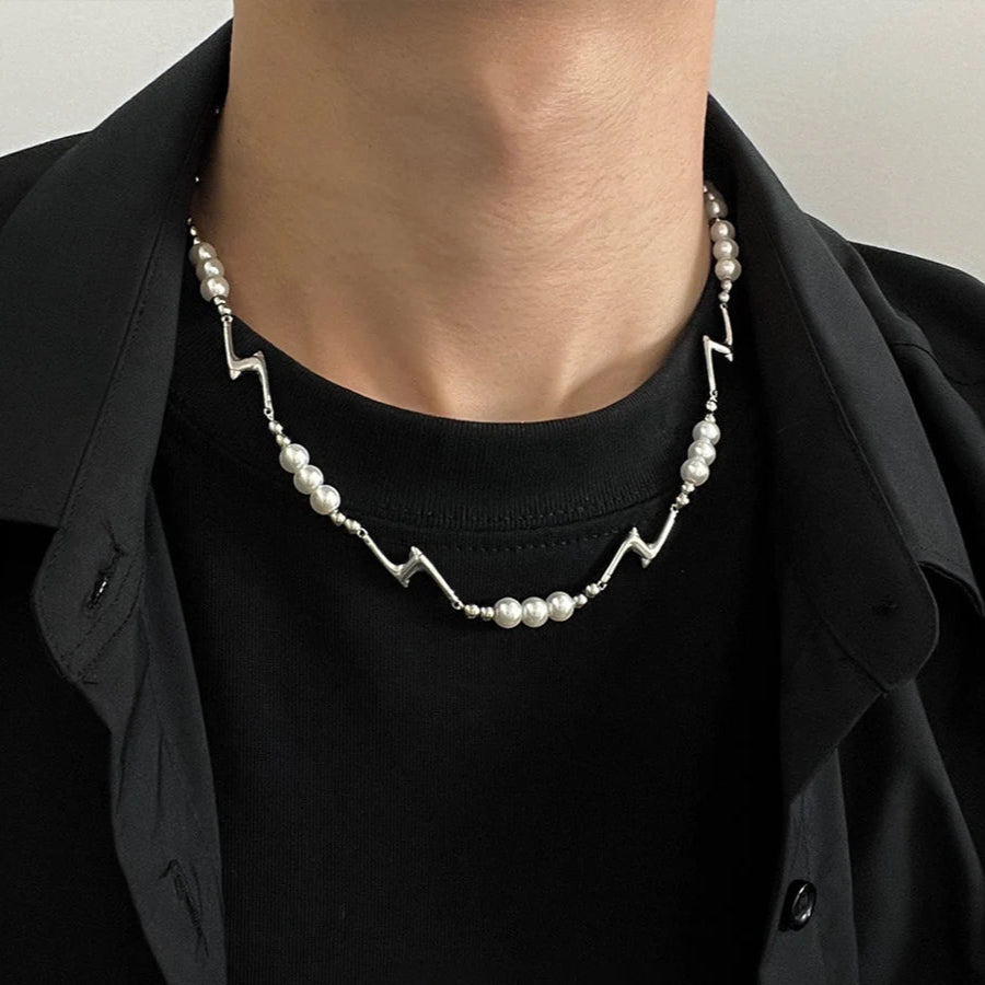 Splicing Lightning Imitation Pearl Necklace