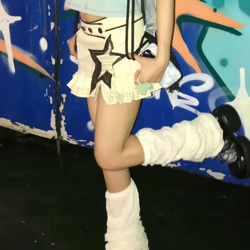 Star Aesthetic Y2K Grunge Mini Skirt