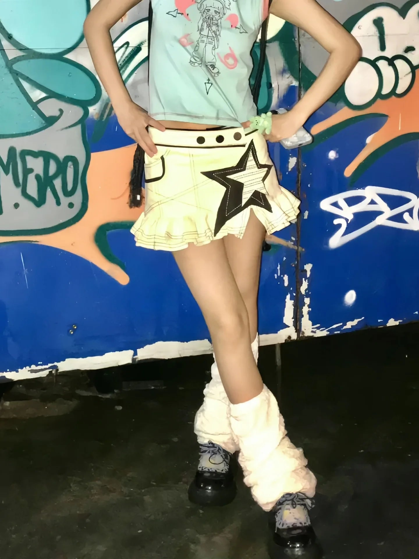 Star Aesthetic Y2K Grunge Mini Skirt