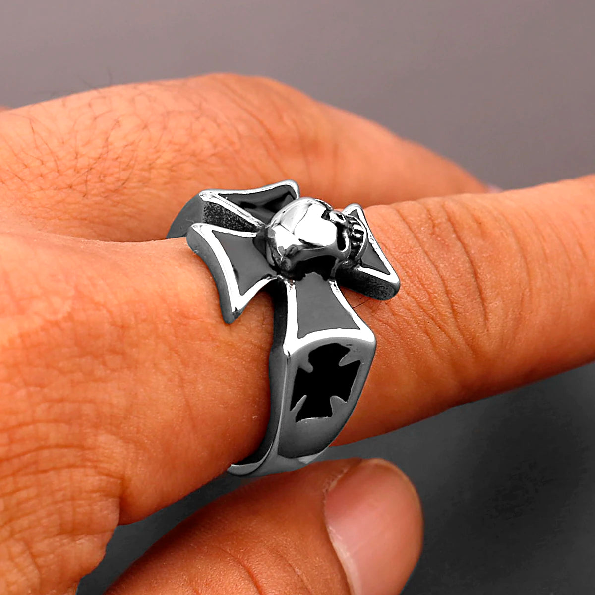 Steel Soldier Cross Ring