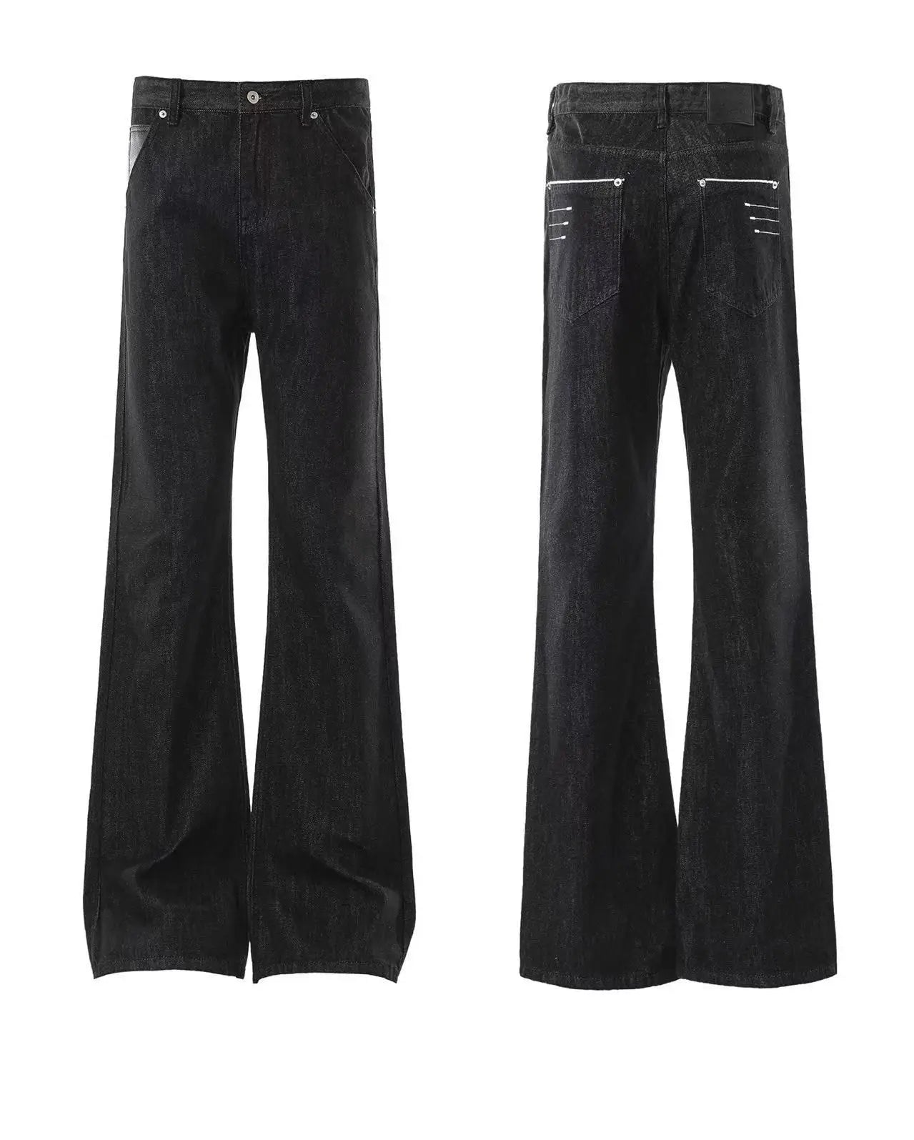 Streetwear Y2K Contrast Stitch Skinny Flared Jeans