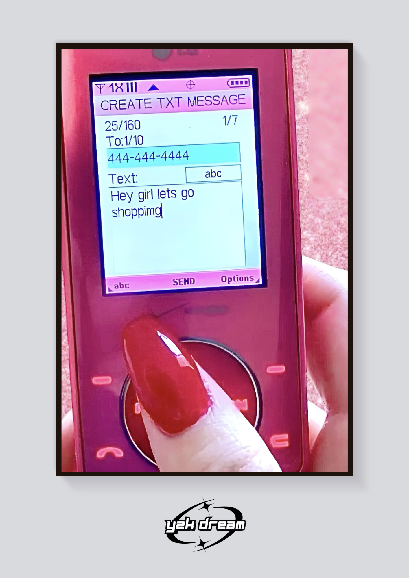 Y2K Texting Bestie Poster