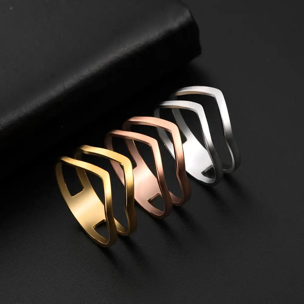 Two V Shape Ring