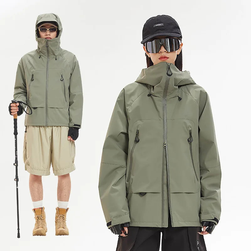 Unisex Y2K Outdoor Windproof Waterproof Single Layer Jacket Coat