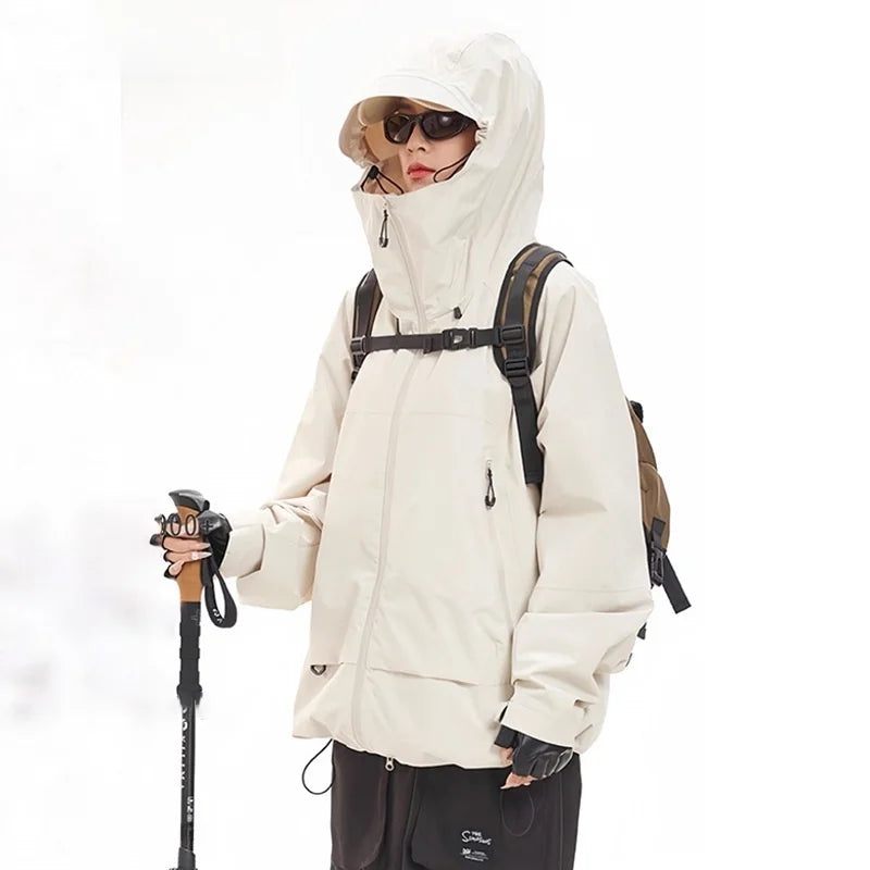 Unisex Y2K Outdoor Windproof Waterproof Single Layer Jacket Coat