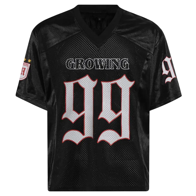 V Neck "Growing 99" Vintage Y2K Football Jersey