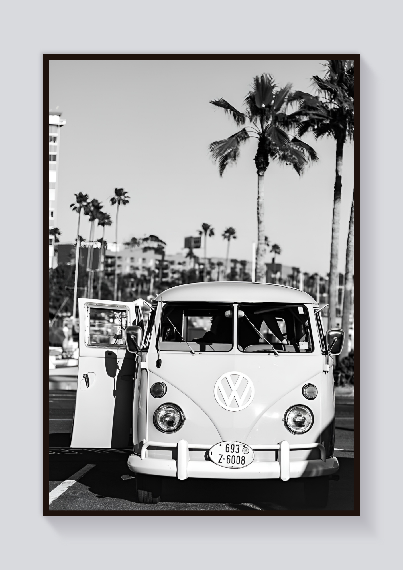 Y2K VW Campervan Life Greyscale Poster