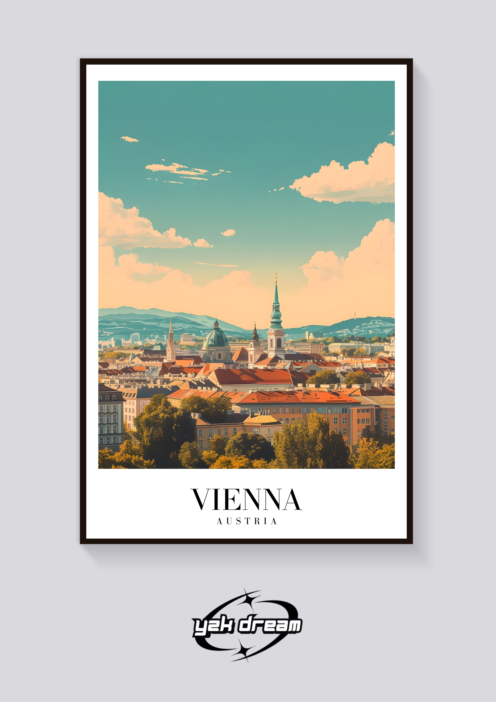 Vienna Skyline Vintage Poster