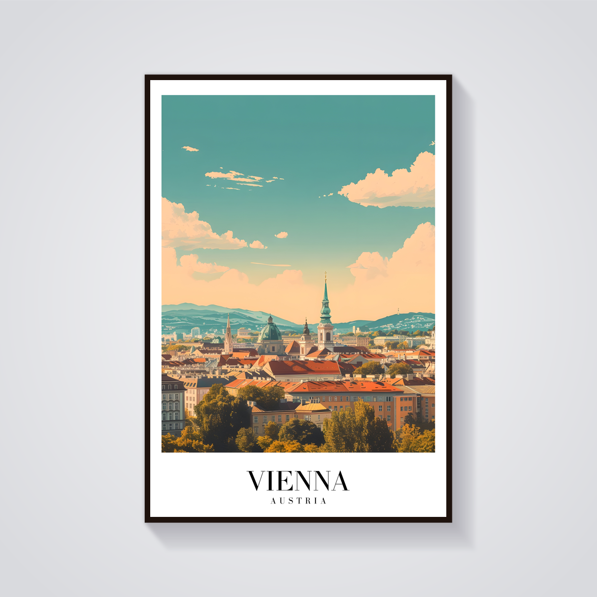 Vienna Skyline Vintage Poster