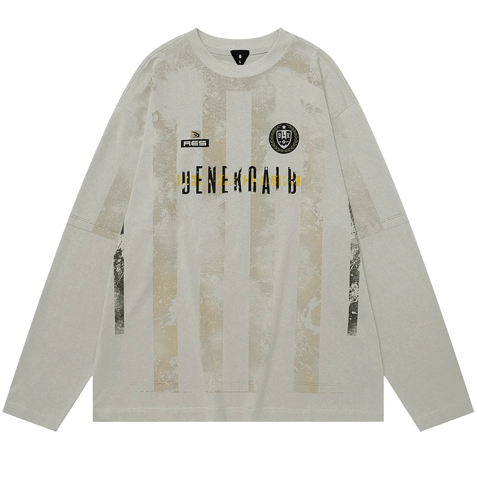 Vintage Jersey Y2K Striped Long Sleeve Top