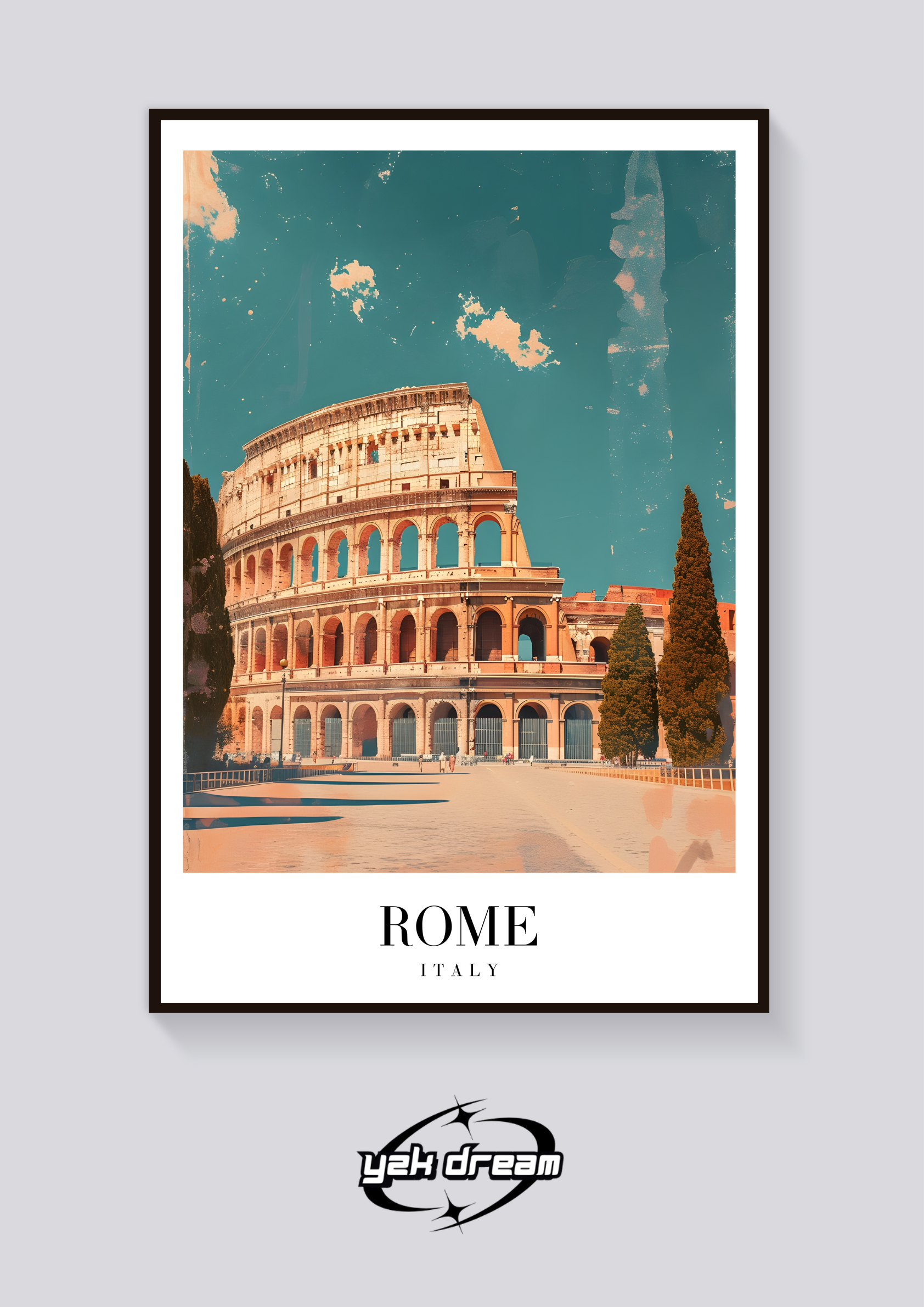 Vintage Rome Colosseum Poster