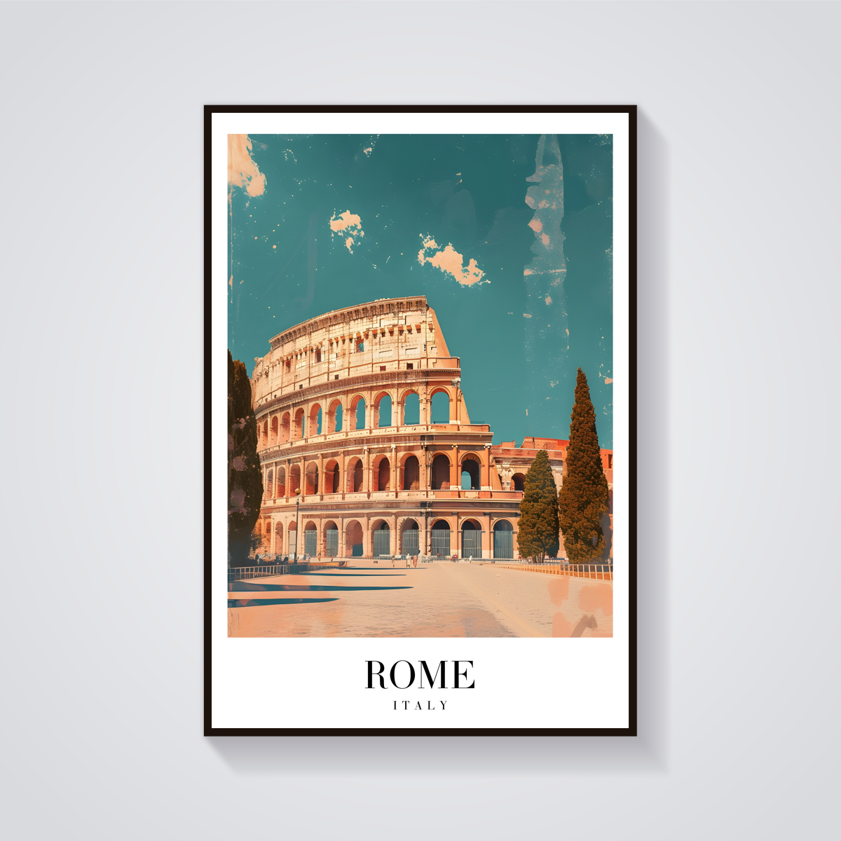 Vintage Rome Colosseum Poster