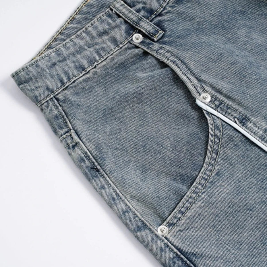 Vintage Y2K Embroidered Tube Baggy Wide Leg Jeans