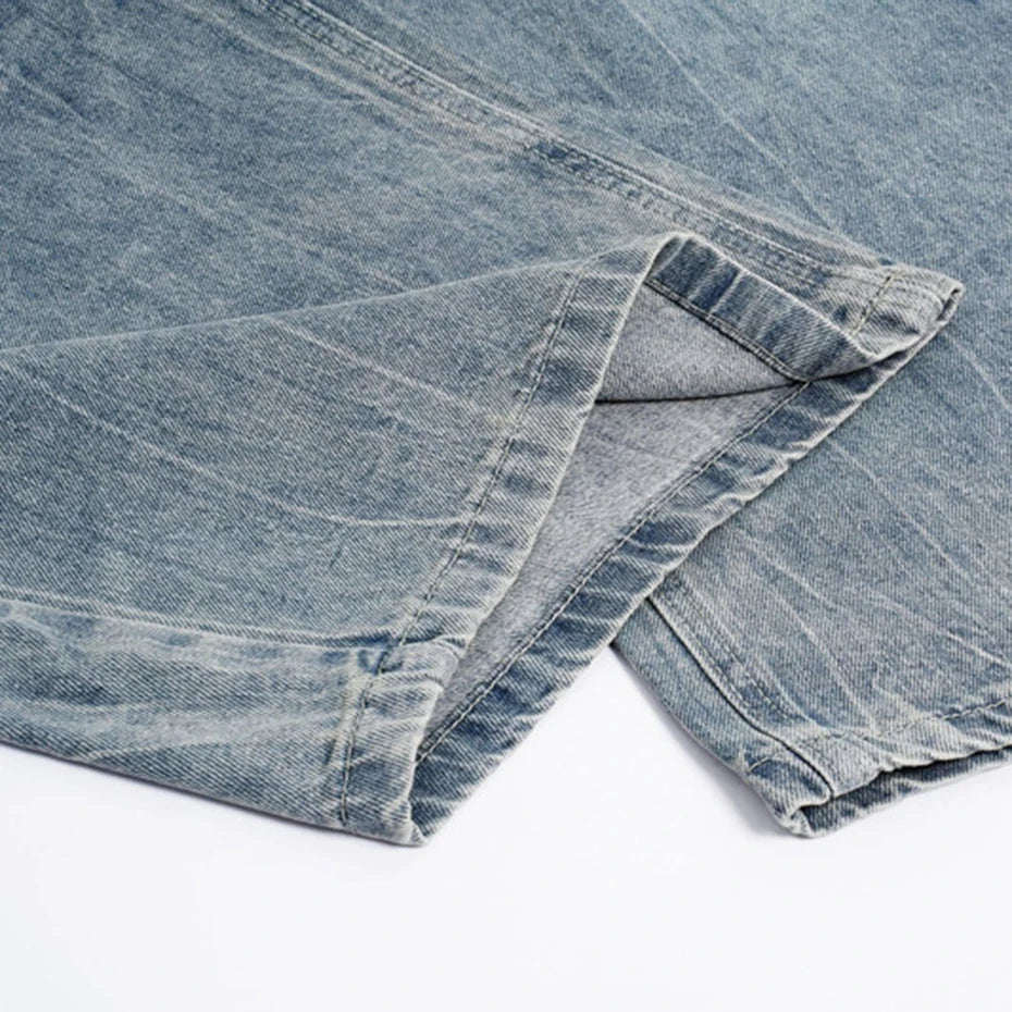 Vintage Y2K Embroidered Tube Baggy Wide Leg Jeans