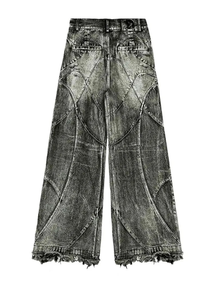 Vintage Y2K Grunge Spliced Baggy Jeans