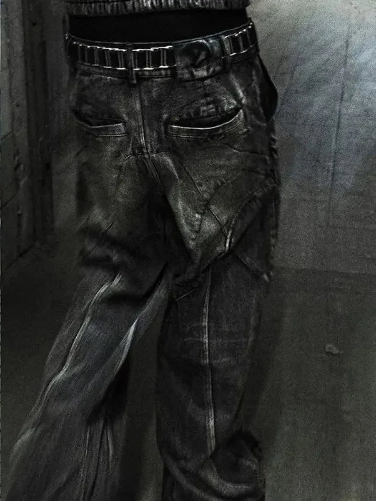 Vintage Y2K Grunge Spliced Baggy Jeans