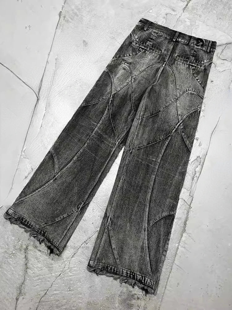 Vintage Y2K Grunge Spliced Baggy Jeans