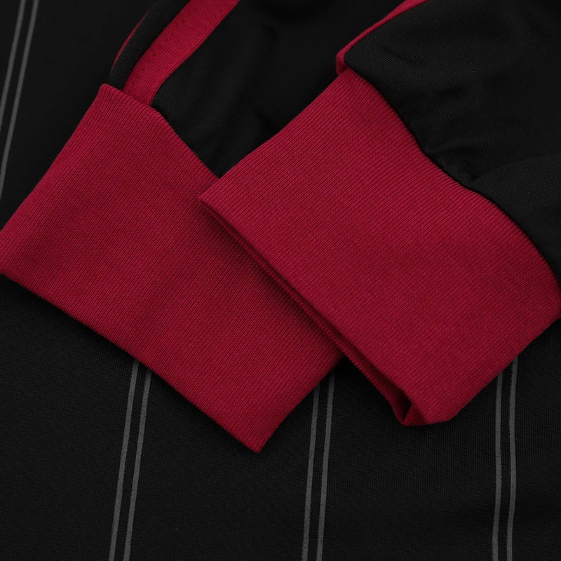 Vintage Y2K Striped Polo Long Sleeve Soccer Jersey