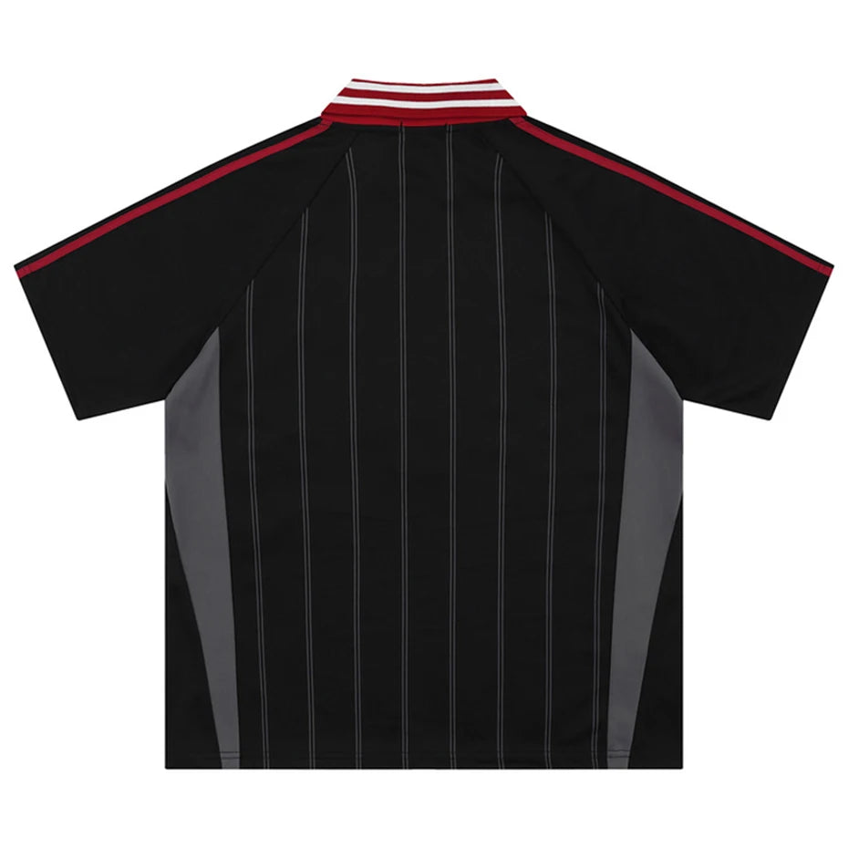 Vintage Y2K Striped Polo Soccer Jersey