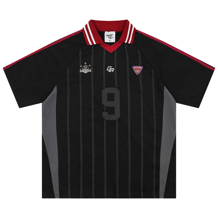 Vintage Y2K Striped Polo Soccer Jersey