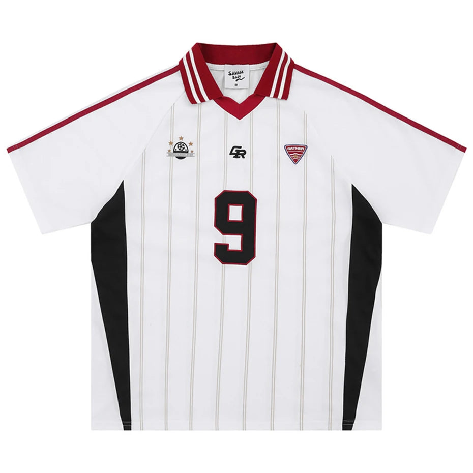 Vintage Y2K Striped Polo Soccer Jersey