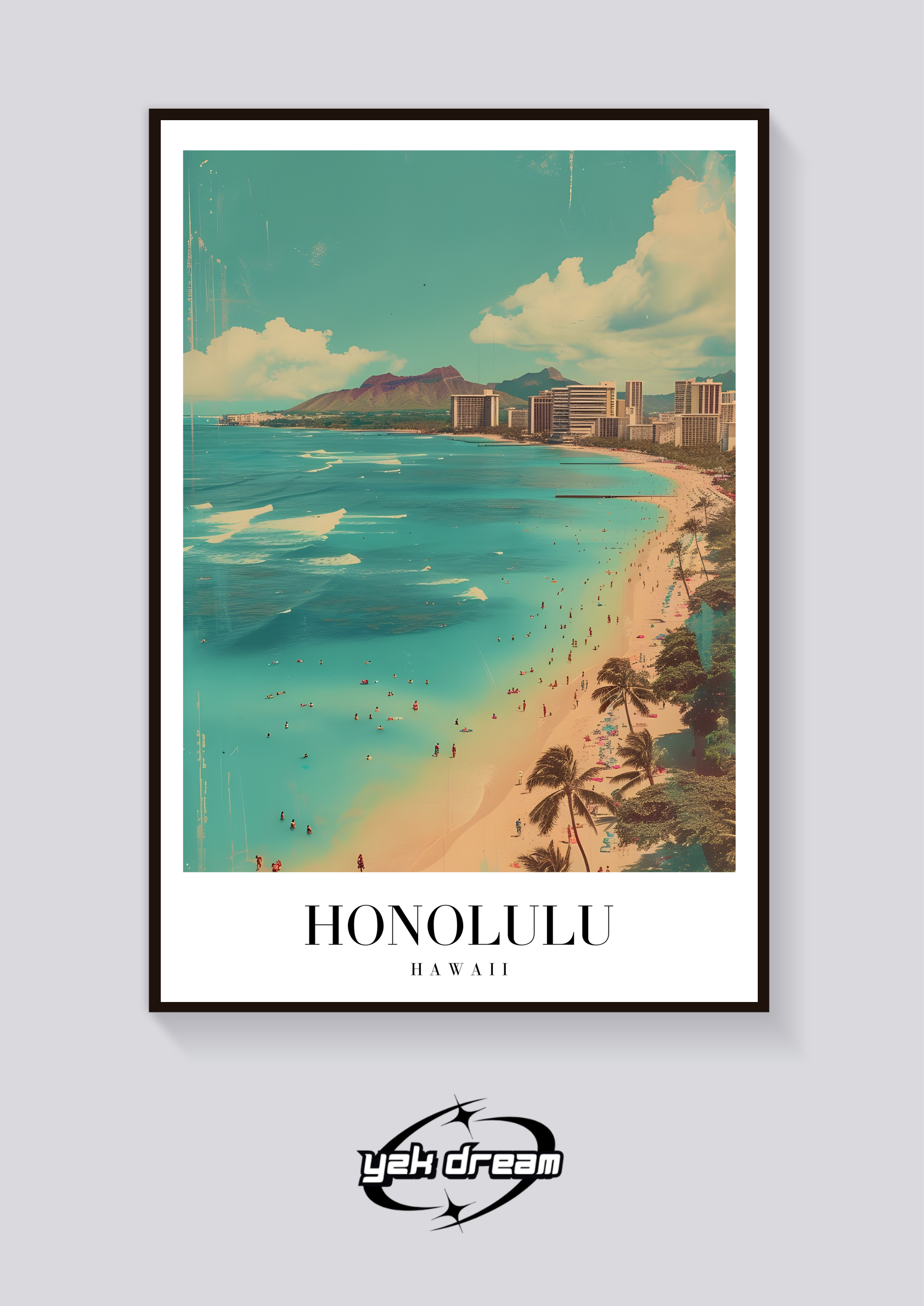 Waikiki Honolulu Vintage Poster