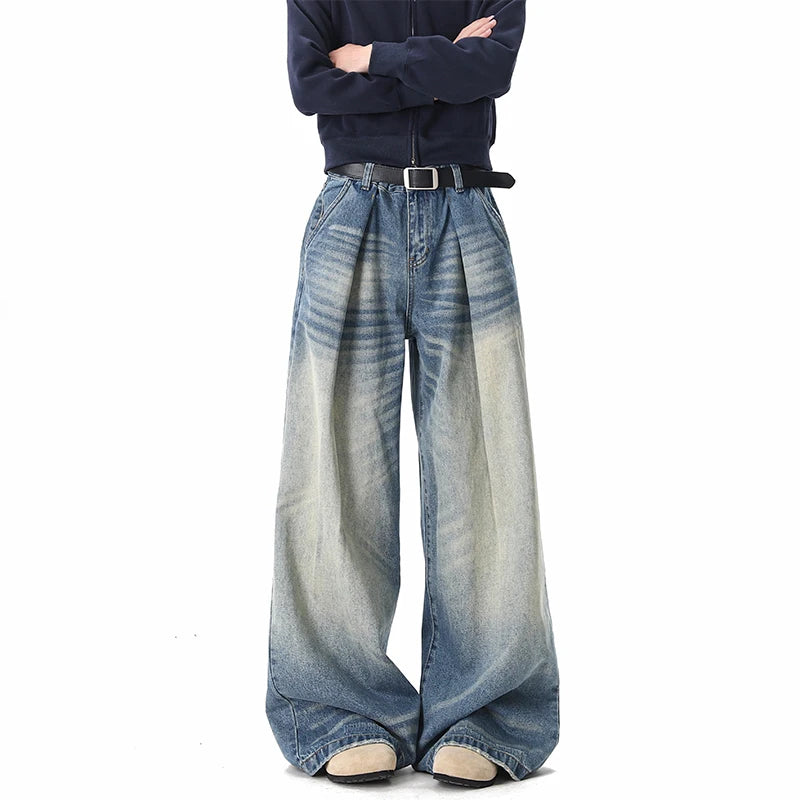 Washed Y2K Wide Leg Baggy Jeans