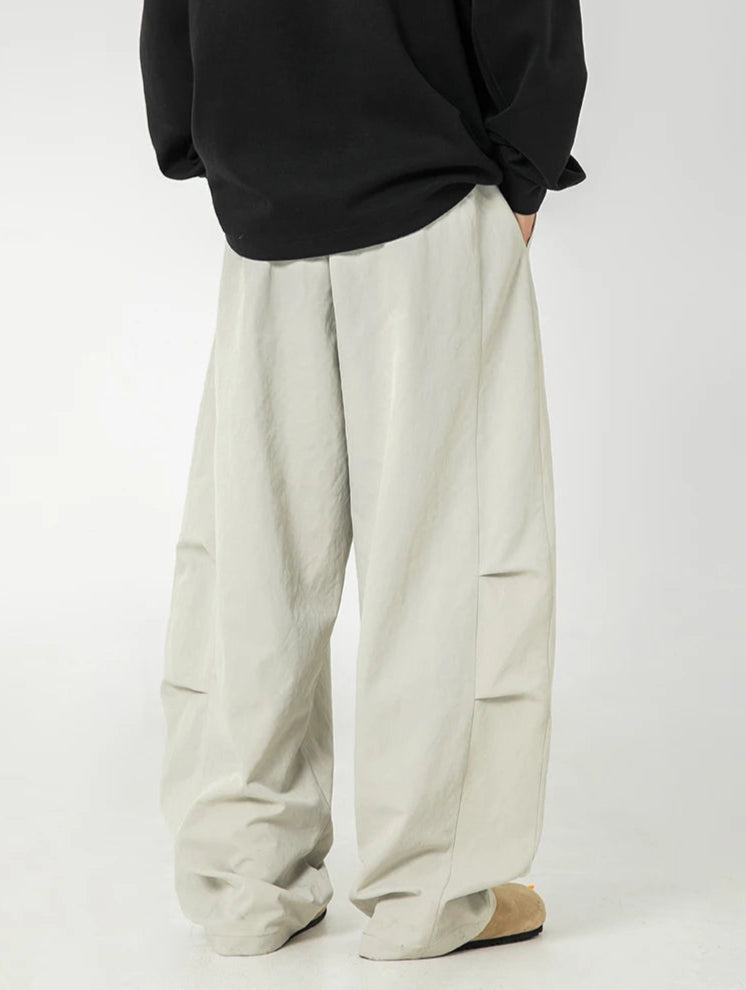 Wide Leg Curved Y2K Parachute Trousers