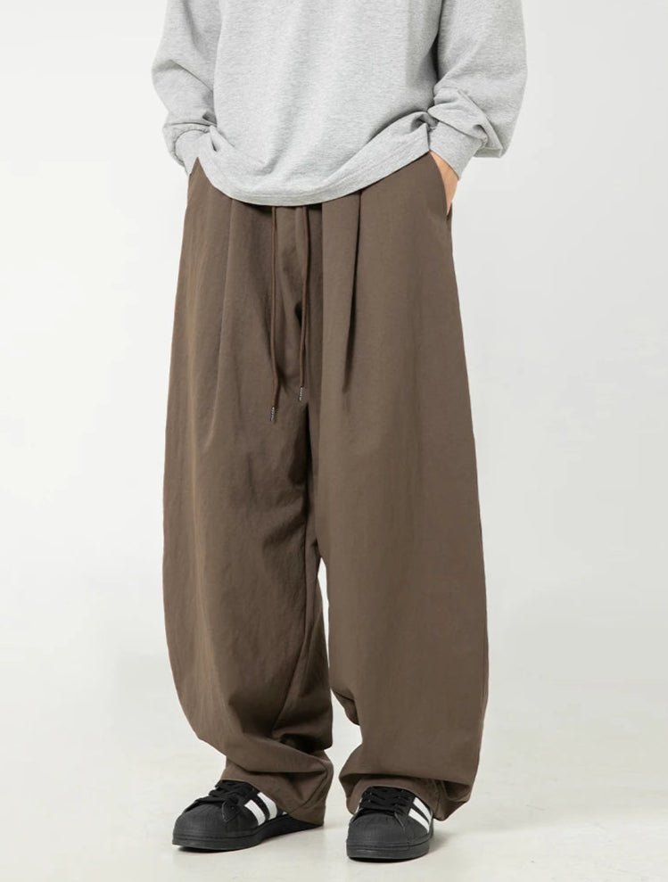 Wide Leg Curved Y2K Parachute Trousers