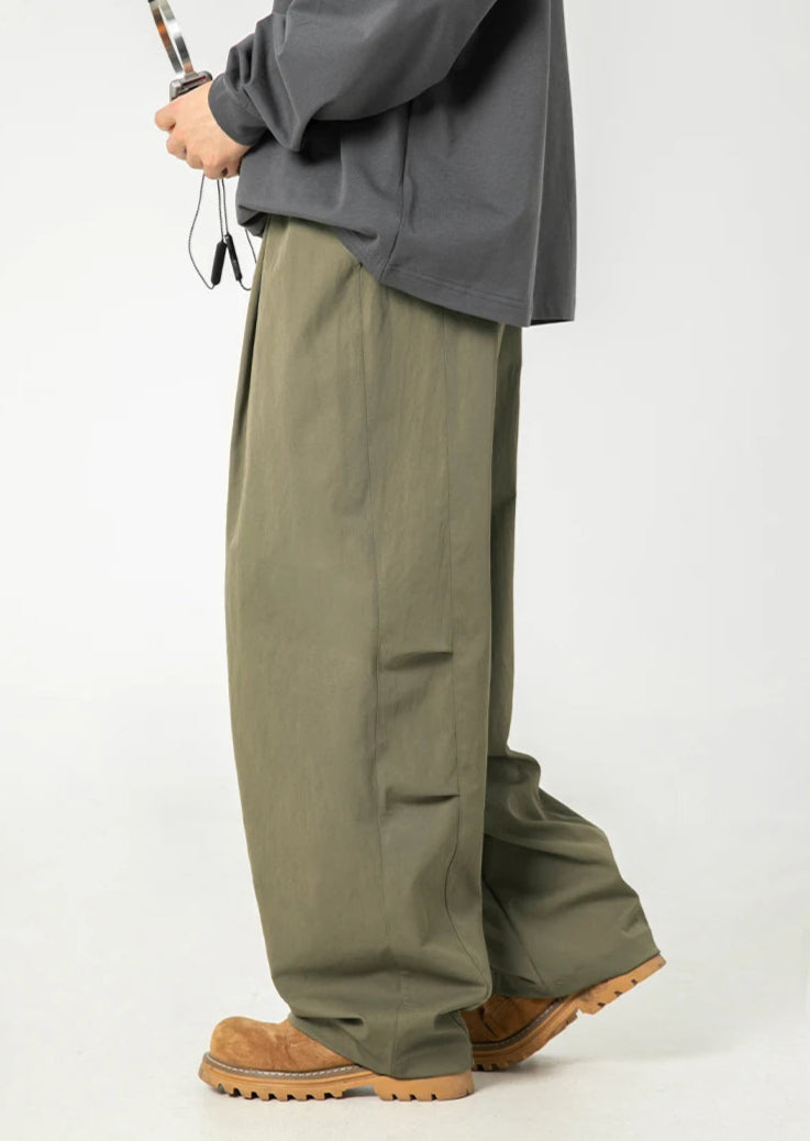 Wide Leg Curved Y2K Parachute Trousers