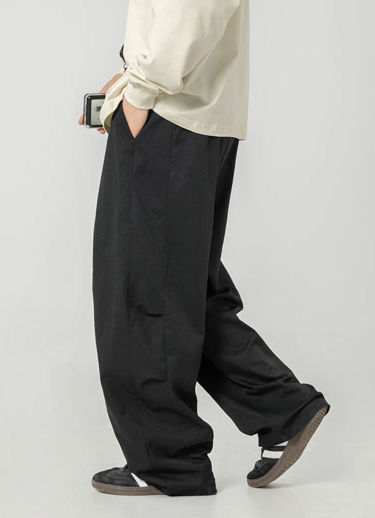 Wide Leg Curved Y2K Parachute Trousers