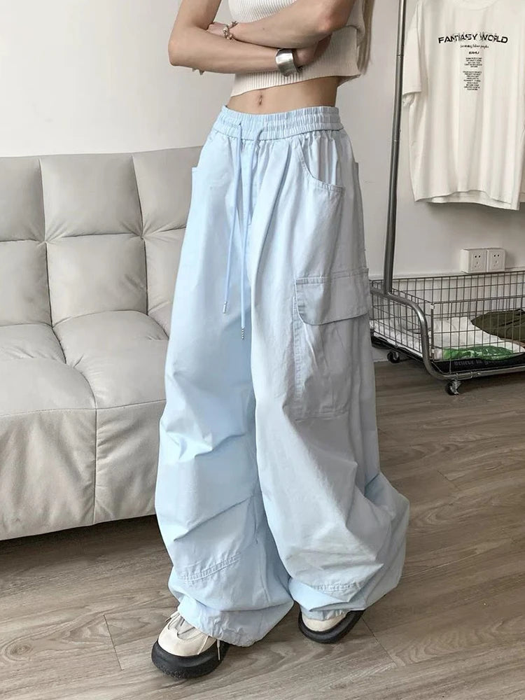 Wide Leg Y2K Parachute Trousers