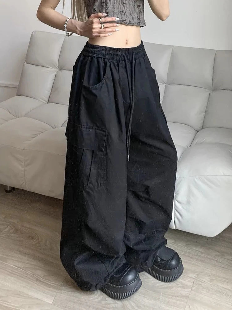 Wide Leg Y2K Parachute Trousers