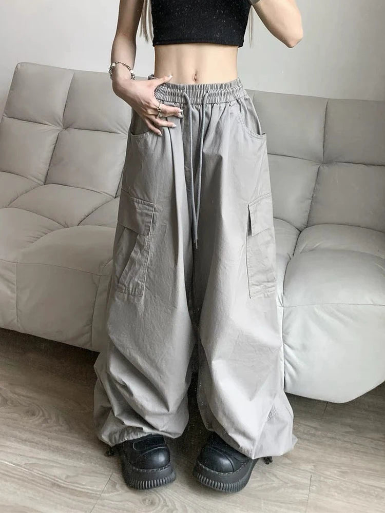 Wide Leg Y2K Parachute Trousers